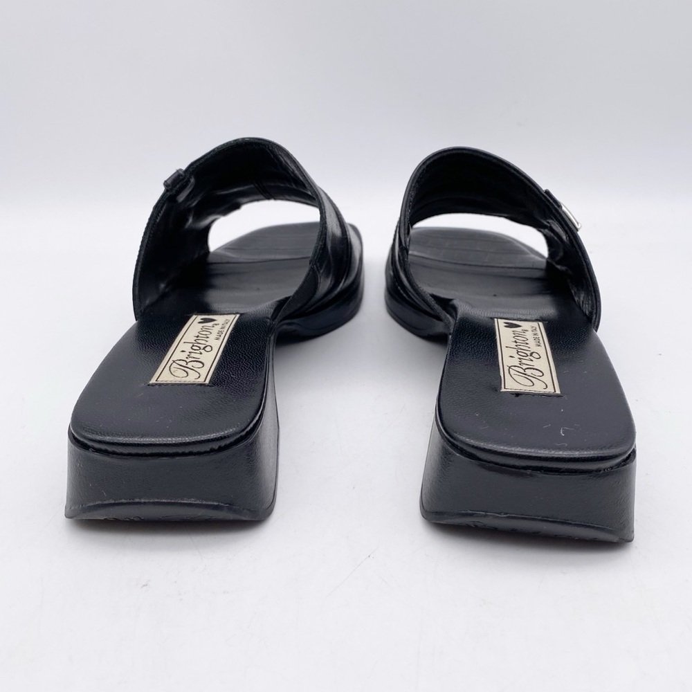 Brighton Tyra Black Leather Slides Size 6.5‎ - Picture 4 of 10